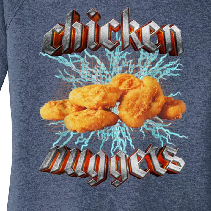 Chicken Nuggets Heavy Metal Funny Women's Perfect Tri Tunic Long Sleeve Shirt