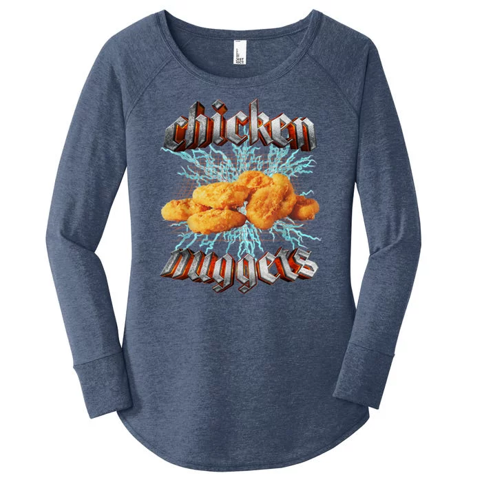 Chicken Nuggets Heavy Metal Funny Women's Perfect Tri Tunic Long Sleeve Shirt