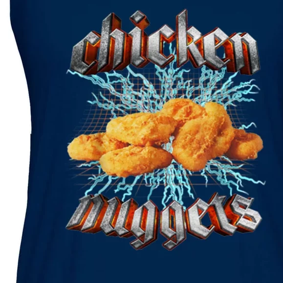 Chicken Nuggets Heavy Metal Funny Ladies Essential Flowy Tank