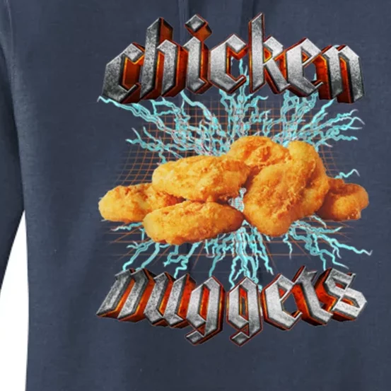 Chicken Nuggets Heavy Metal Funny Women's Pullover Hoodie