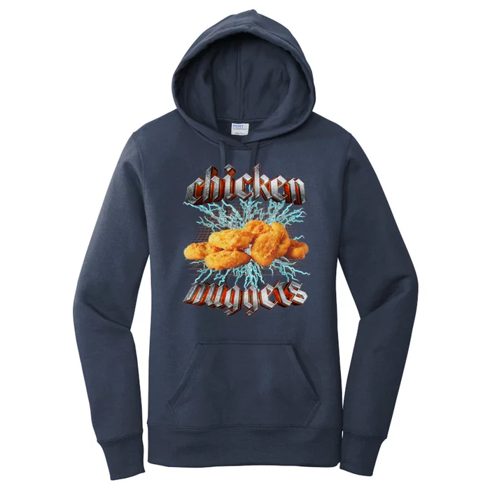 Chicken Nuggets Heavy Metal Funny Women's Pullover Hoodie