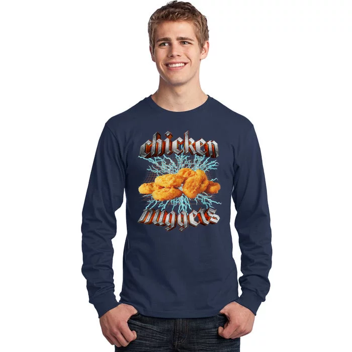 Chicken Nuggets Heavy Metal Funny Tall Long Sleeve T-Shirt