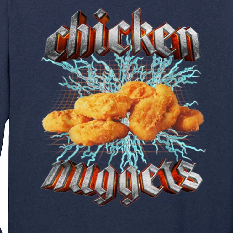 Chicken Nuggets Heavy Metal Funny Tall Long Sleeve T-Shirt