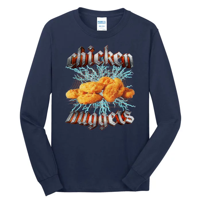 Chicken Nuggets Heavy Metal Funny Tall Long Sleeve T-Shirt