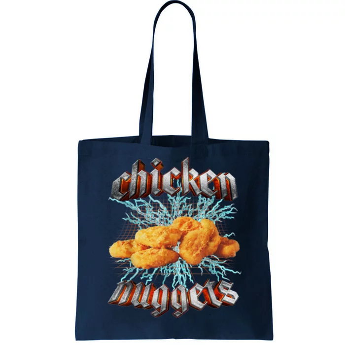 Chicken Nuggets Heavy Metal Funny Tote Bag