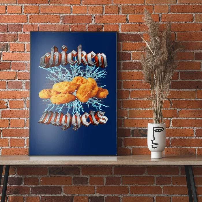 Chicken Nuggets Heavy Metal Funny Poster