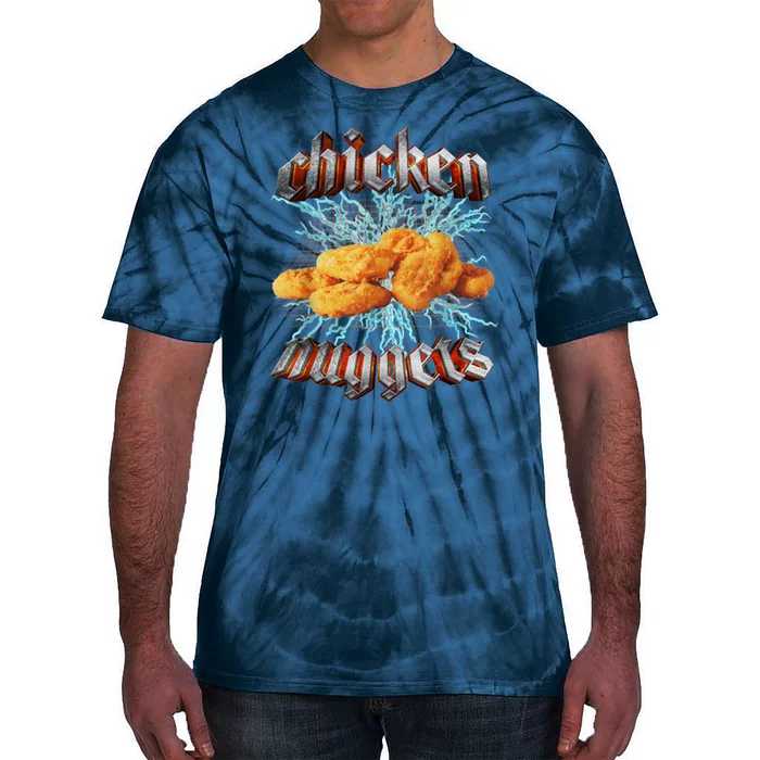 Chicken Nuggets Heavy Metal Funny Tie-Dye T-Shirt