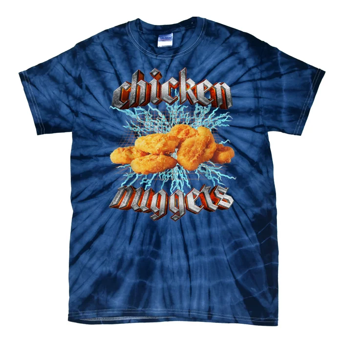 Chicken Nuggets Heavy Metal Funny Tie-Dye T-Shirt