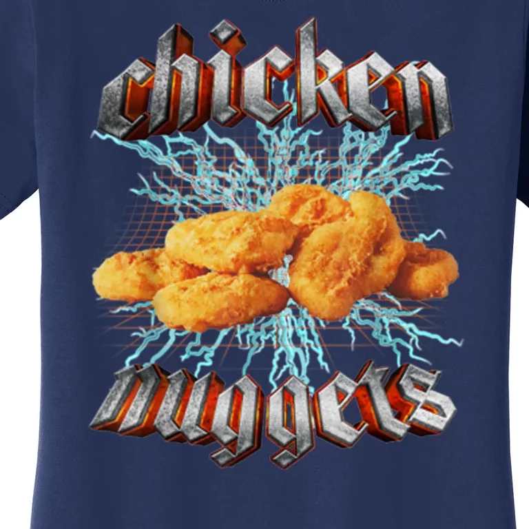 Chicken Nuggets Heavy Metal Funny Women's T-Shirt