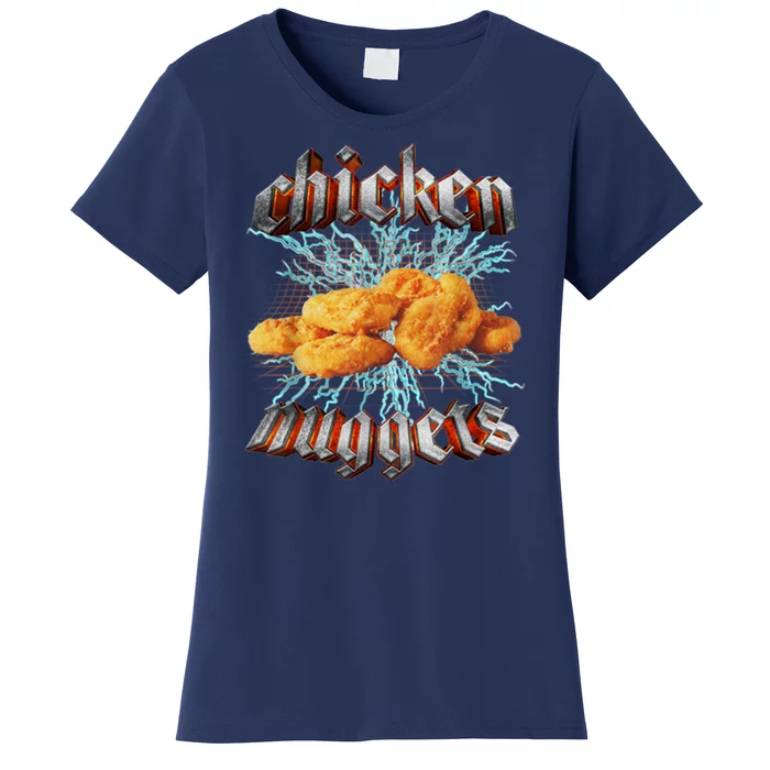 Chicken Nuggets Heavy Metal Funny Women's T-Shirt