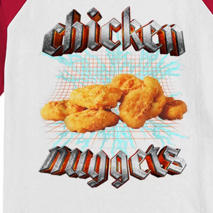 Chicken Nuggets Heavy Metal Funny Kids Colorblock Raglan Jersey