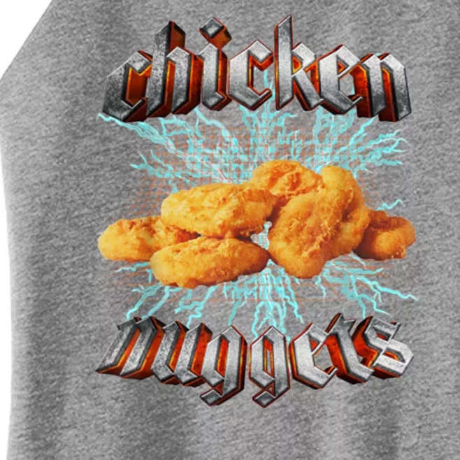 Chicken Nuggets Heavy Metal Funny Women’s Perfect Tri Rocker Tank