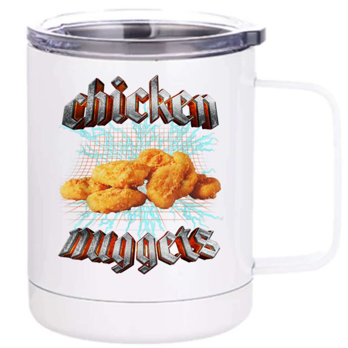 Chicken Nuggets Heavy Metal Funny Front & Back 12oz Stainless Steel Tumbler Cup