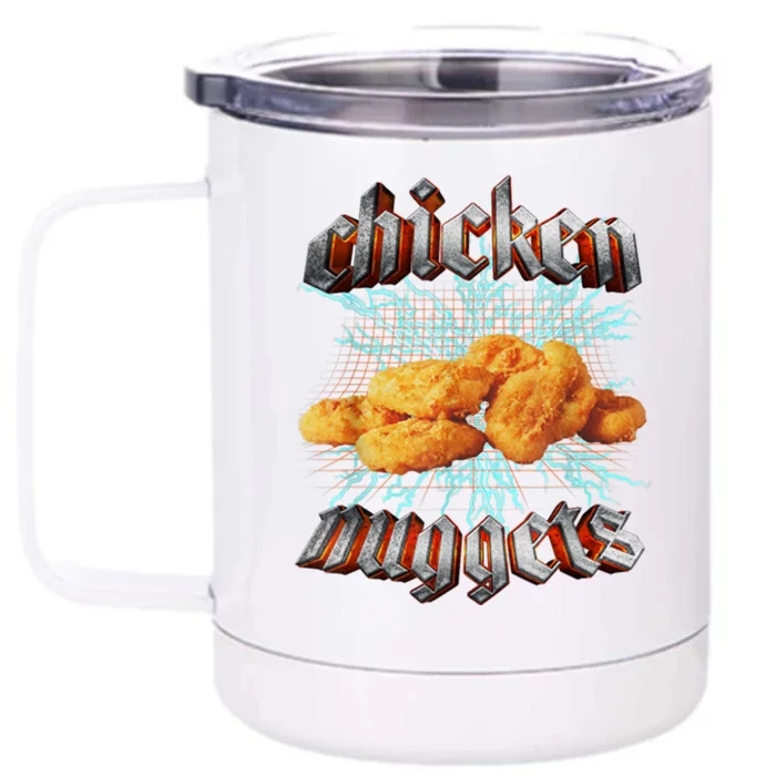 Chicken Nuggets Heavy Metal Funny Front & Back 12oz Stainless Steel Tumbler Cup