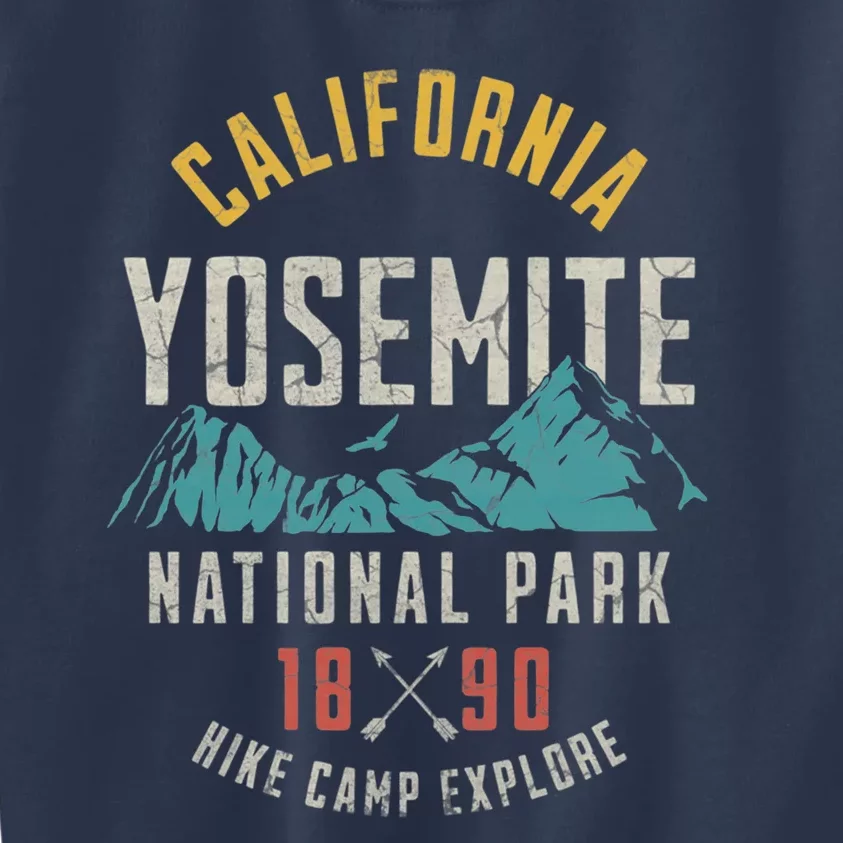 California Nature Hiking Outdoors Yosemite National Park Kids Sweatshirt