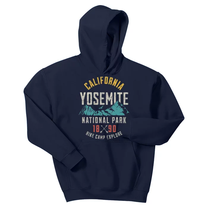 California Nature Hiking Outdoors Yosemite National Park Kids Hoodie