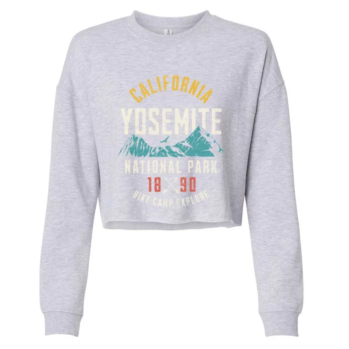 California Nature Hiking Outdoors Yosemite National Park Cropped Pullover Crew