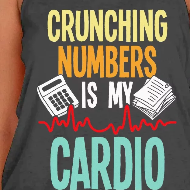 Crunching Numbers Is My Cardio Accountant Auditor Auditing Women's Knotted Racerback Tank