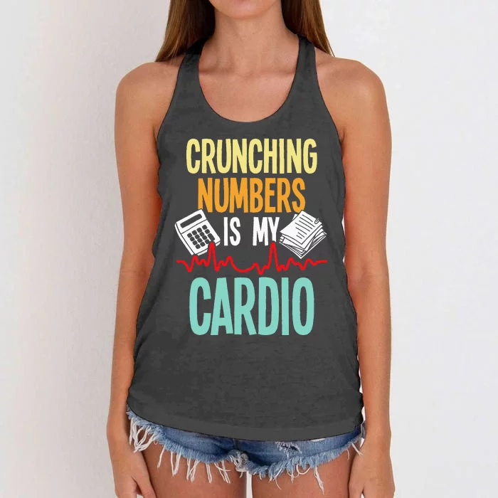 Crunching Numbers Is My Cardio Accountant Auditor Auditing Women's Knotted Racerback Tank