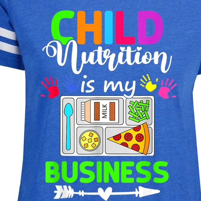 Child Nutrition Is My Business Cafeteria Worker Lunch Lady Enza Ladies Jersey Football T-Shirt