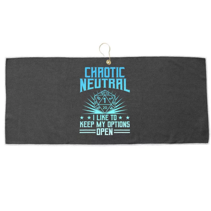 Chaotic Neutral I Like To Keep My Options Open D20 Tabletop Large Microfiber Waffle Golf Towel