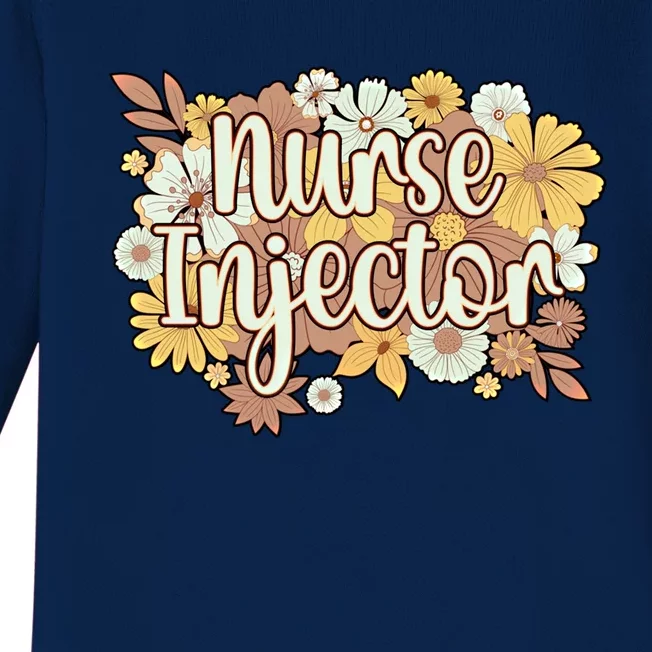 Cute Nurse Injector Flowers Aesthetic Nursing Meaningful Gift Baby Long Sleeve Bodysuit