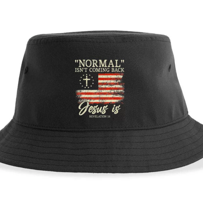 Christian Normal Isnt Coming Back Jesus Is Gift Sustainable Bucket Hat