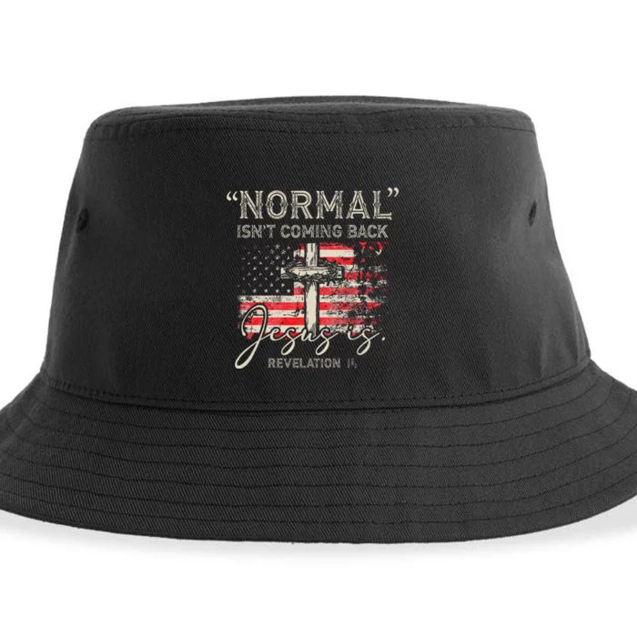 Christian Normal Isnt Coming Back Jesus Is Gift Sustainable Bucket Hat