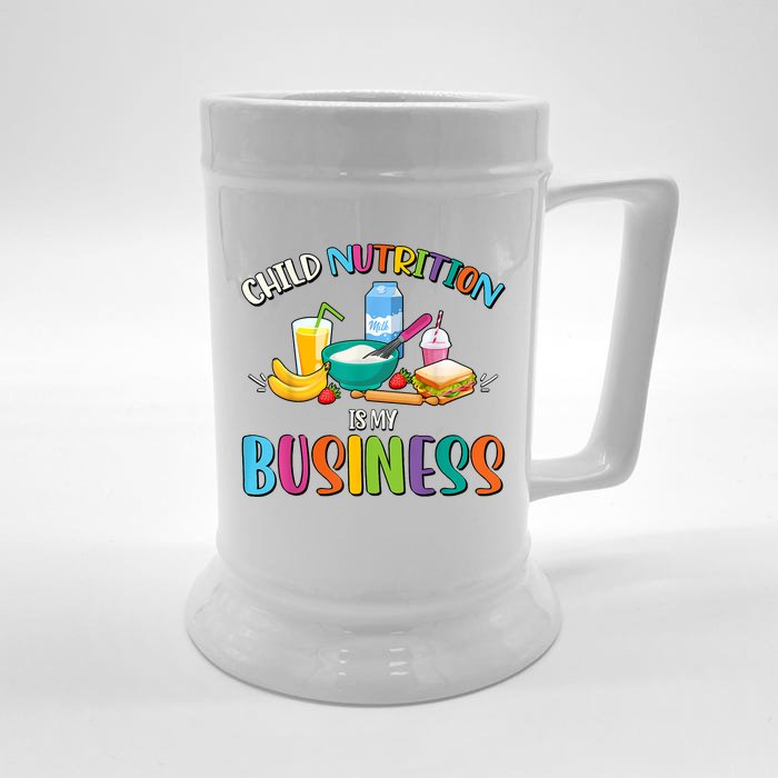 Child Nutrition Is My Business Cafeteria Worker Lunch Lady Front & Back Beer Stein