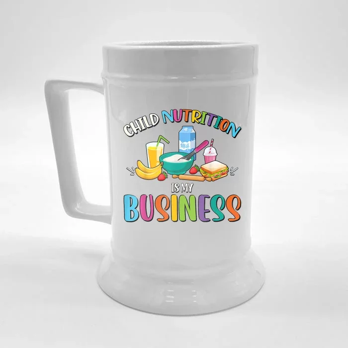 Child Nutrition Is My Business Cafeteria Worker Lunch Lady Front & Back Beer Stein