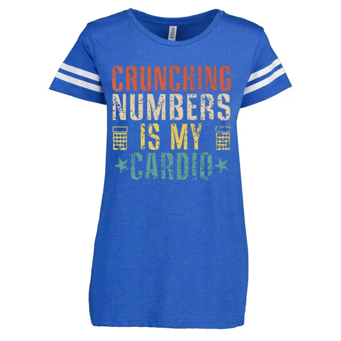 Crunching Numbers Is My Cardio Funny Accounting Vintage Enza Ladies Jersey Football T-Shirt