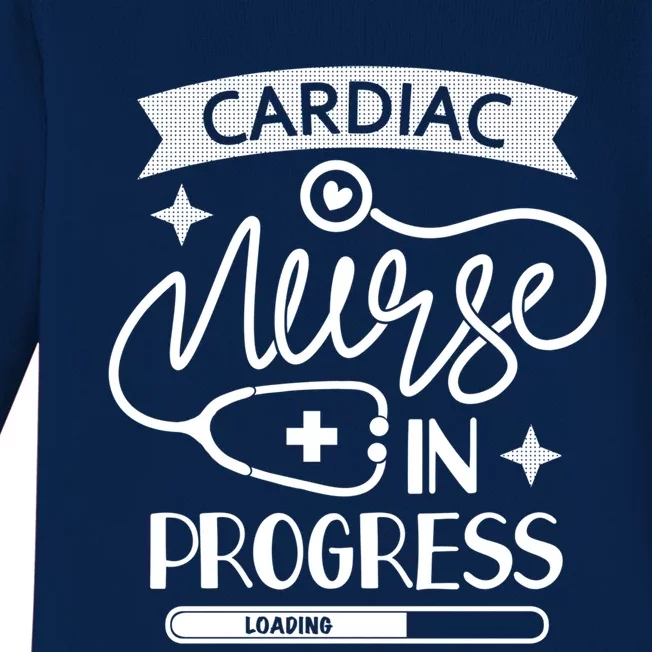 Cardiac Nurse In Progress Cute Gift Cardiology Nursing Student Life Gift Baby Long Sleeve Bodysuit