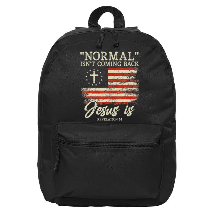 Christian Normal Isnt Coming Back Jesus Is Gift 16 in Basic Backpack