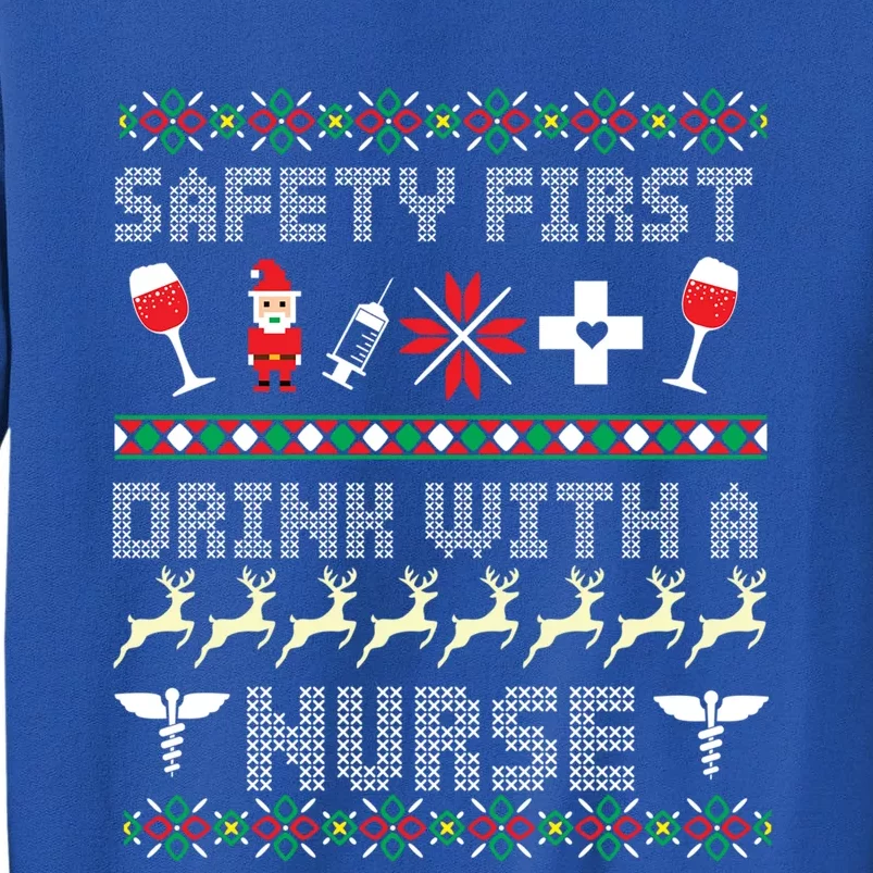 Christmas Nurse Ing Alcohol Wine Ugly Christmas Sweater Great Gift Tall Sweatshirt