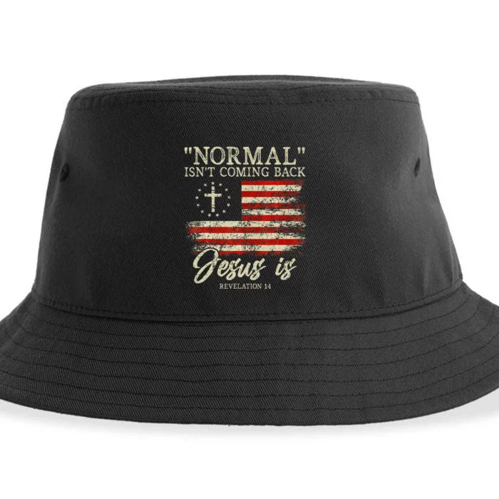 Christian Normal IsnT Coming Back Jesus Is Gift Sustainable Bucket Hat