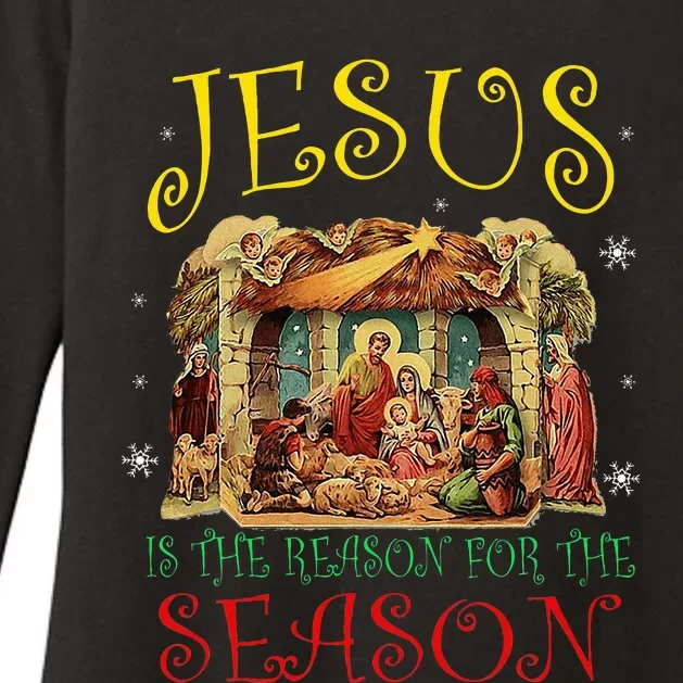 Christmas Nativity Jesus Is The Reason For The Season Manger Womens CVC Long Sleeve Shirt