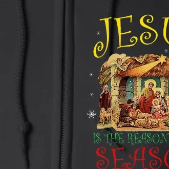 Christmas Nativity Jesus Is The Reason For The Season Manger Full Zip Hoodie