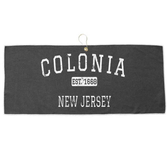 Colonia New Jersey Nj Vintage Large Microfiber Waffle Golf Towel