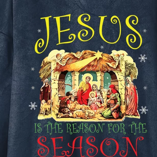 Christmas Nativity Jesus Is The Reason For The Season Manger Hooded Wearable Blanket