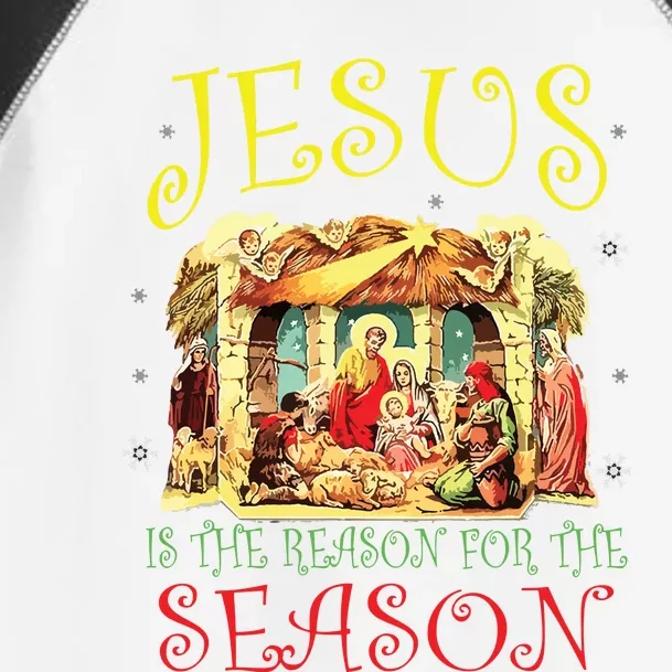 Christmas Nativity Jesus Is The Reason For The Season Manger Toddler Fine Jersey T-Shirt