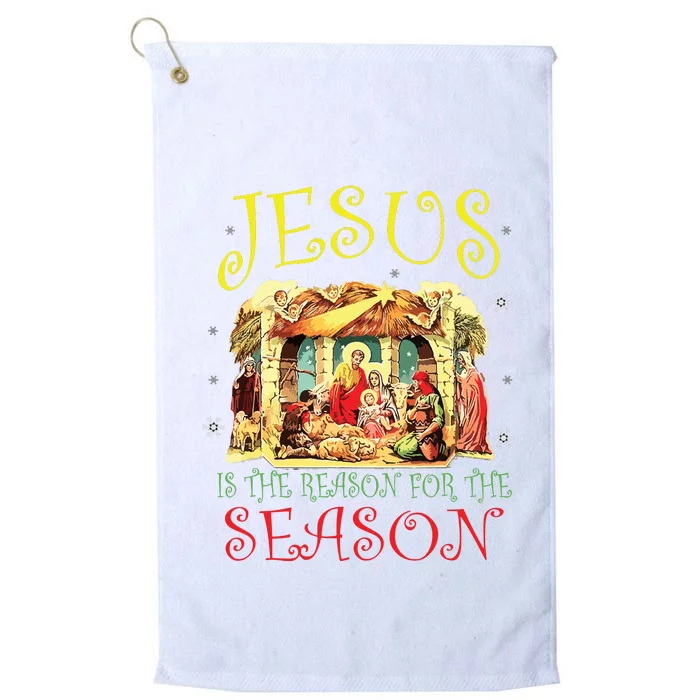 Christmas Nativity Jesus Is The Reason For The Season Manger Platinum Collection Golf Towel