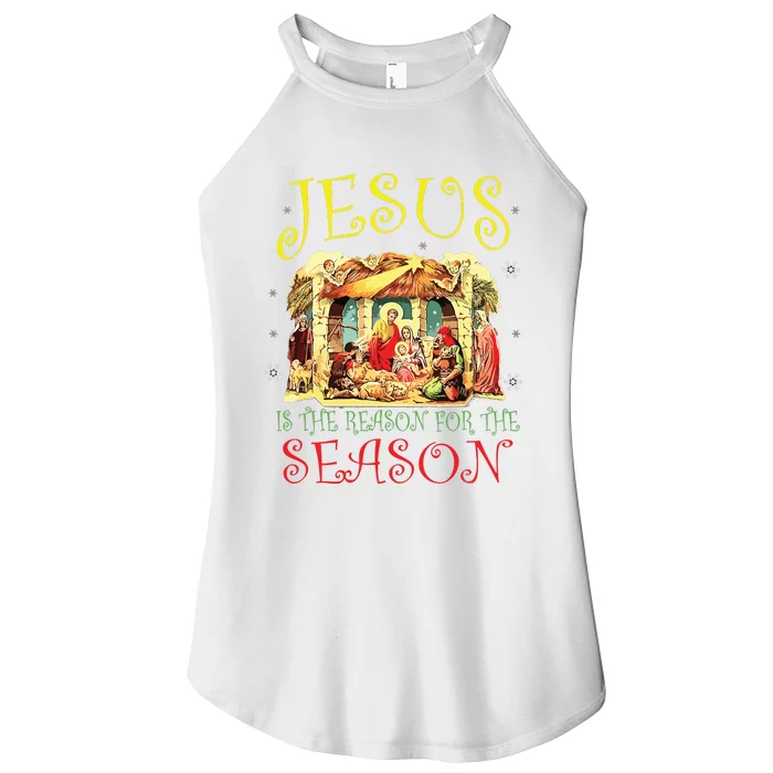 Christmas Nativity Jesus Is The Reason For The Season Manger Women’s Perfect Tri Rocker Tank