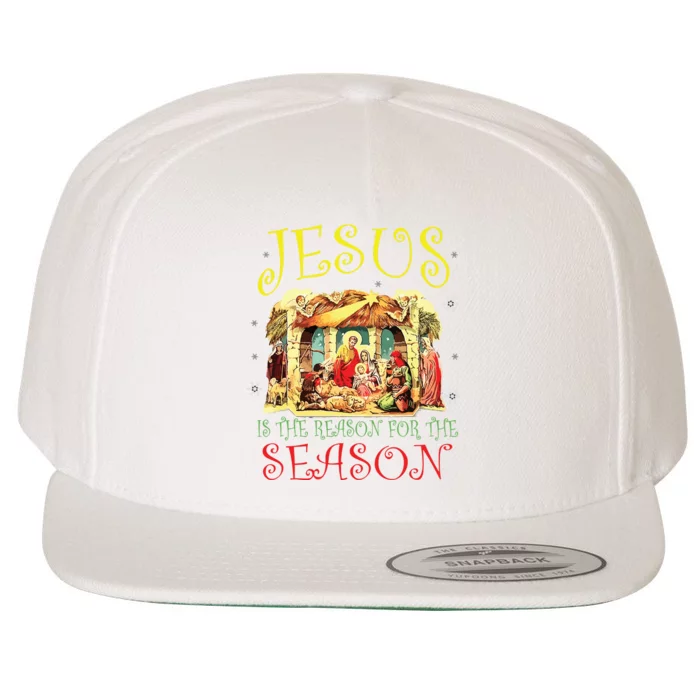 Christmas Nativity Jesus Is The Reason For The Season Manger Wool Snapback Cap