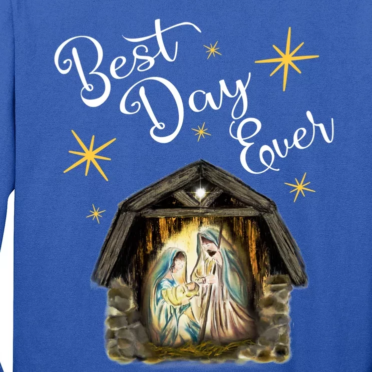 Christmas Nativity Jesus Best Day Ever Ger Christian Gift Long Sleeve Shirt