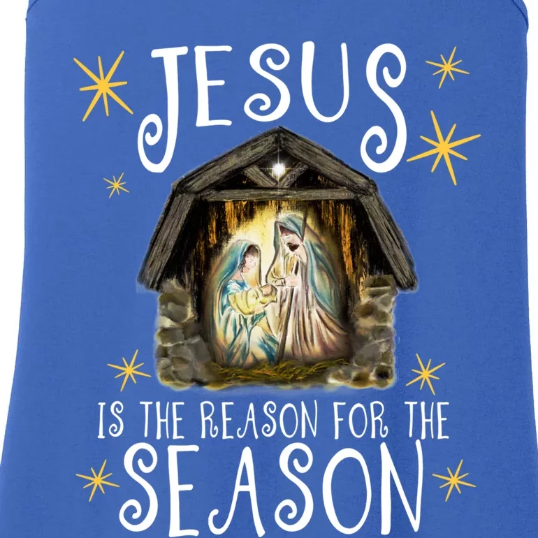 Christmas Nativity Jesus Is The Reason For The Season Ger Gift Ladies Essential Tank