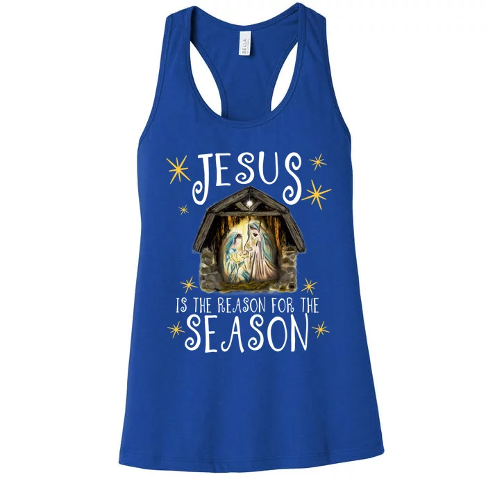 Christmas Nativity Jesus Is The Reason For The Season Ger Gift Women's Racerback Tank