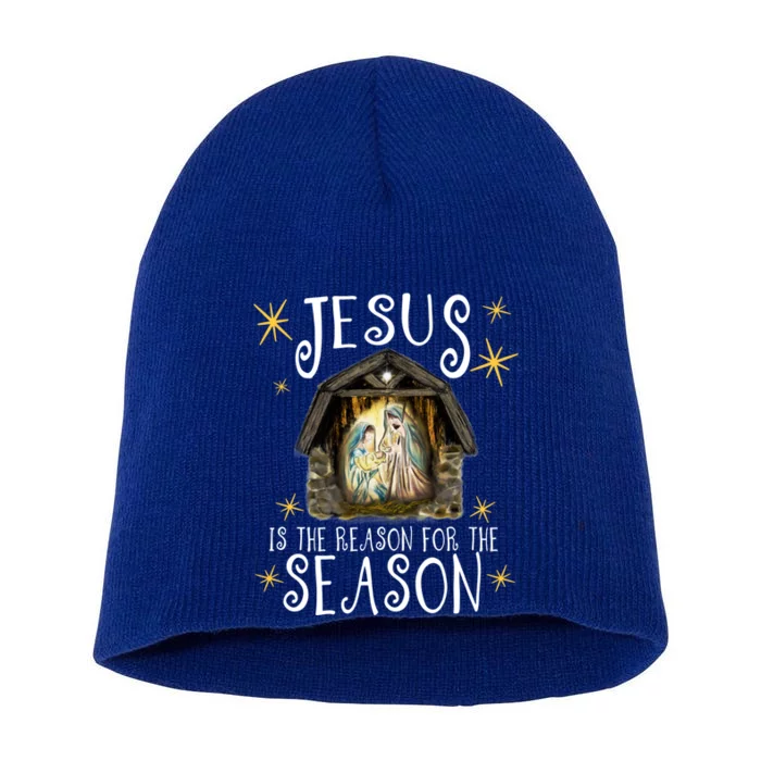 Christmas Nativity Jesus Is The Reason For The Season Ger Gift Short Acrylic Beanie