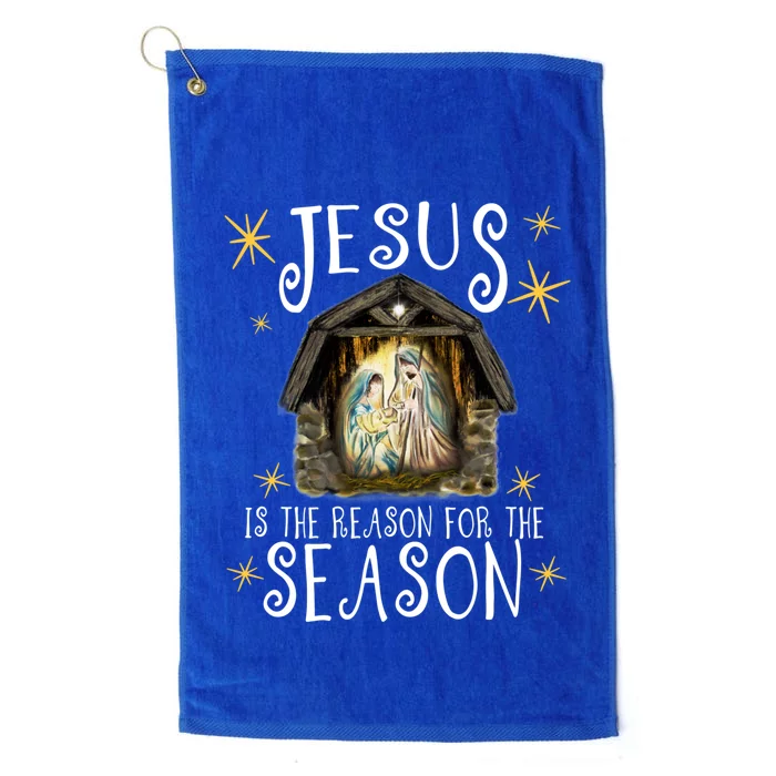 Christmas Nativity Jesus Is The Reason For The Season Ger Gift Platinum Collection Golf Towel