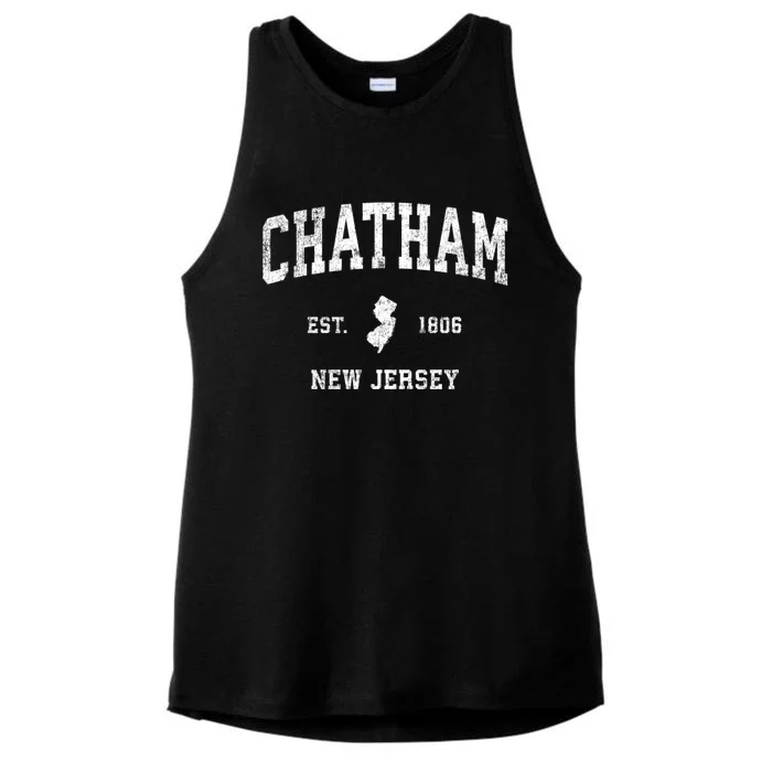 Chatham New Jersey Nj Vintage Athletic Sports Design Established Ladies Tri-Blend Wicking Tank