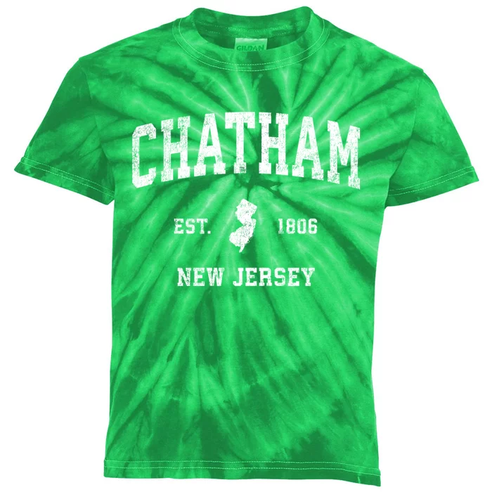 Chatham New Jersey Nj Vintage Athletic Sports Design Established Kids Tie-Dye T-Shirt